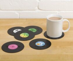 retro vinyl coasters