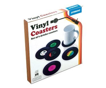 retro vinyl coasters box