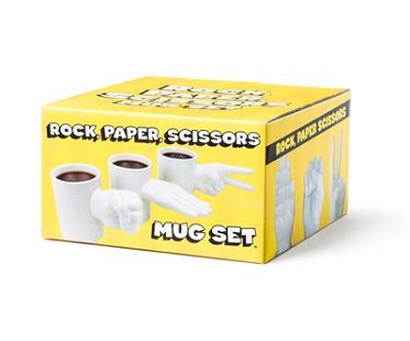 rock paper scissors mug set box