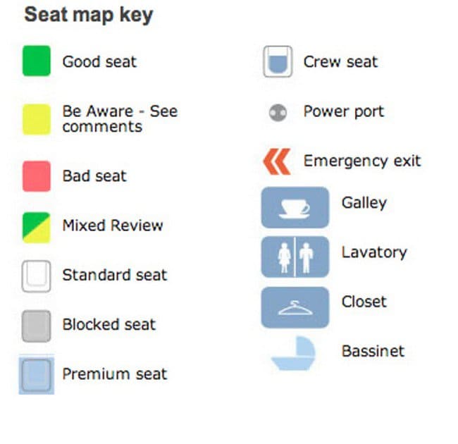 seat map key