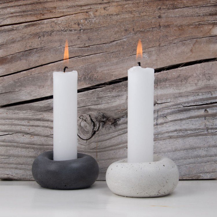  soft concrete blub candle holders