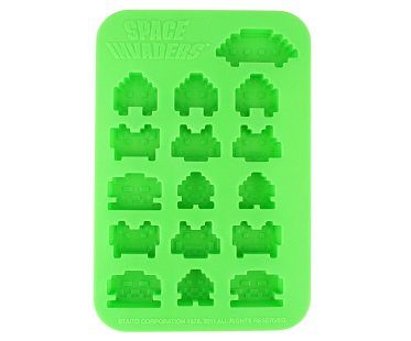 space invaders ice tray green