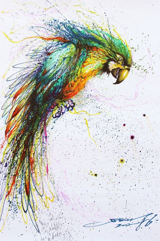 splatter-artist-hua-tunan-parrot