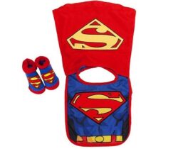 superman caped bib and bootie set