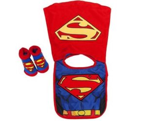 superman caped bib and bootie set