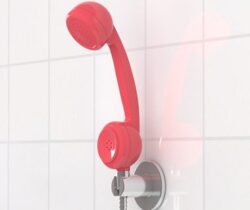 telephone shaped shower head