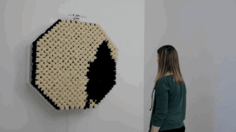woman moving fur mirror