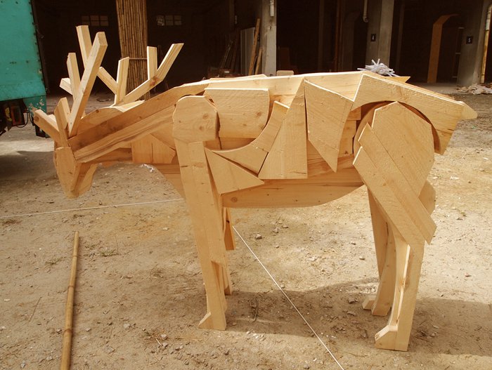 wooden reindeer