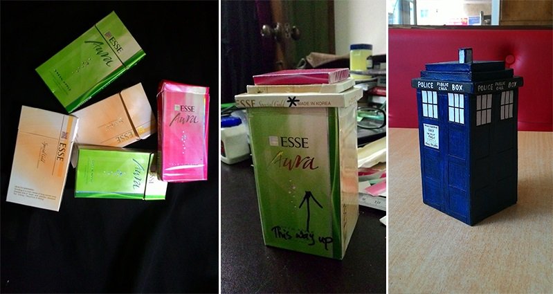 Iffat Arzuman Creates This Awesome Doctor Who Tardis From Old Cigarette  Boxes