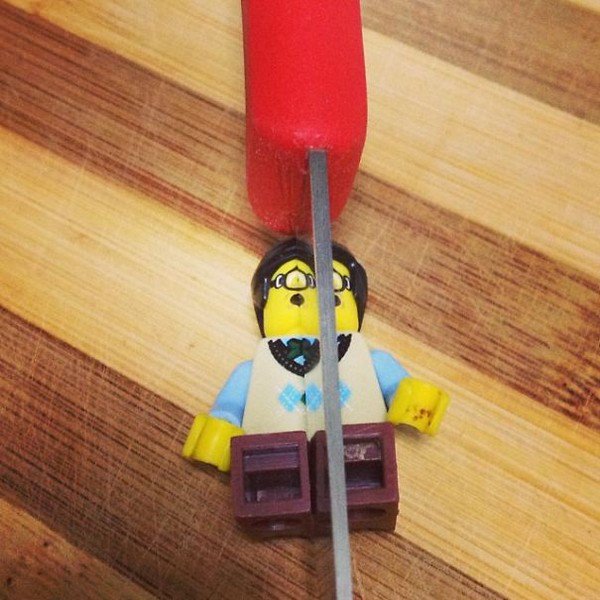 LEGO figure chop