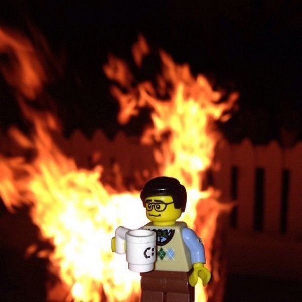 LEGO figure fire