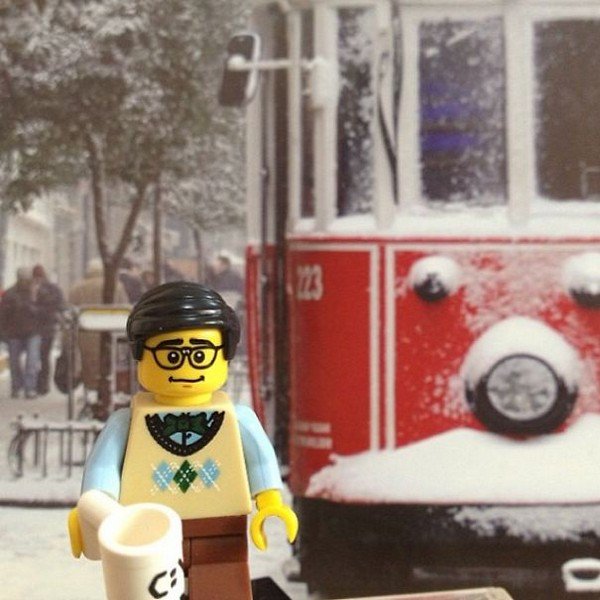 LEGO figure snow transport