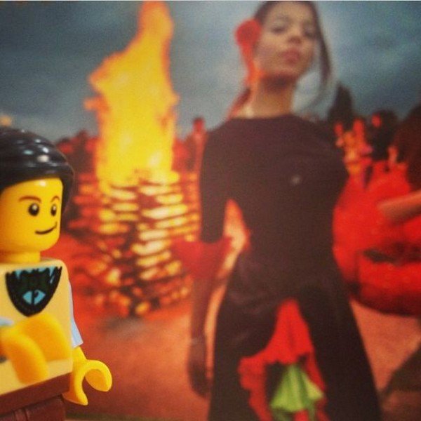 LEGO figure woman fire