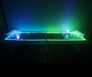 Light Up Beer Pong Set table