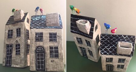 Quirky Paper Mache Houses
