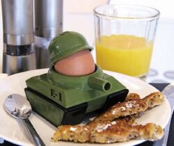 Tank Egg Cup And Soldier Toast Cutter