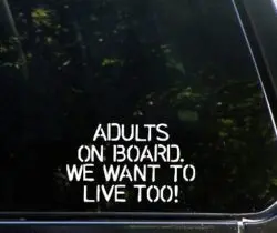 adults on board car decal