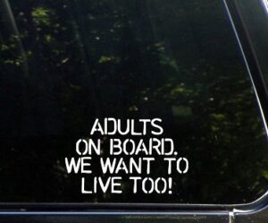 adults on board car decal