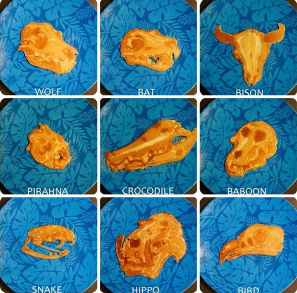 animal skull pancakes