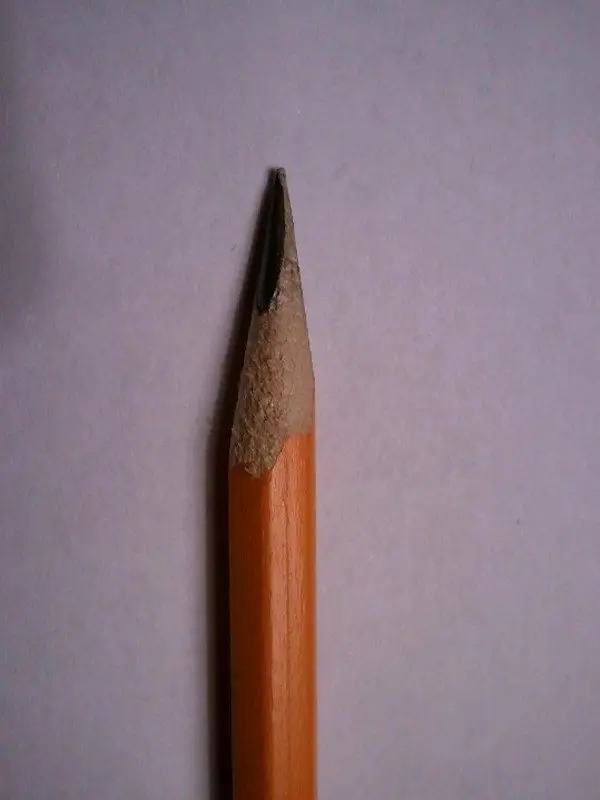 badly sharpened pencil
