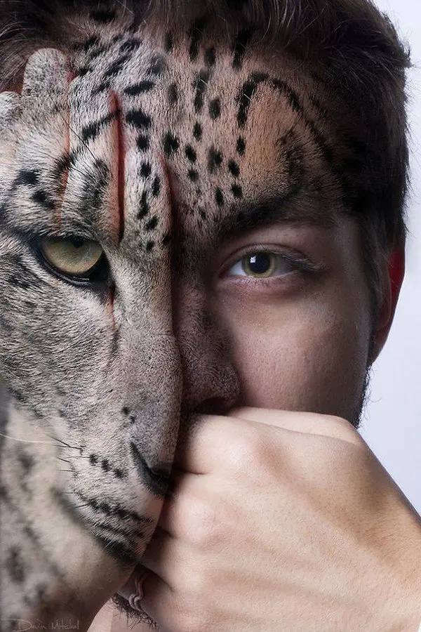 See Humans And Animals Combined In 'Faces Of The Wild' By Devin Mitchell