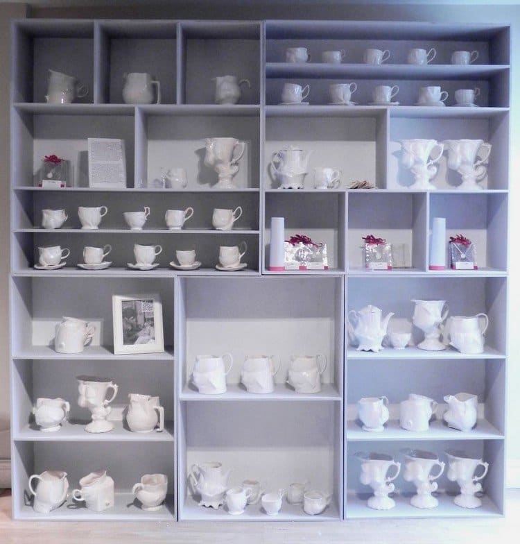 ceramics pottery shelves