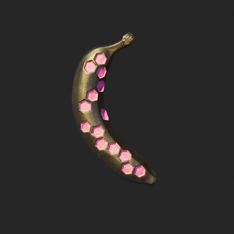 geometric banana pink