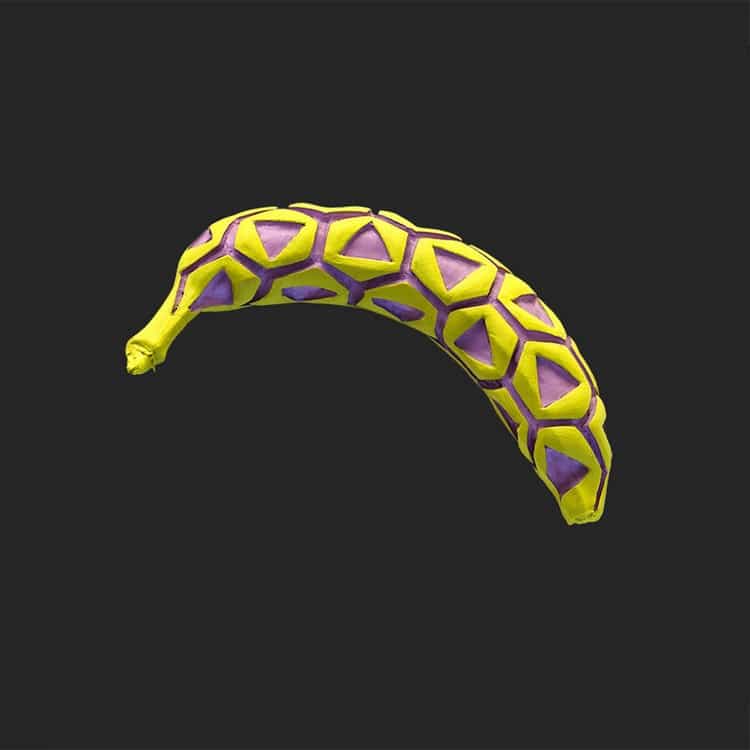 geometric banana purple yellow