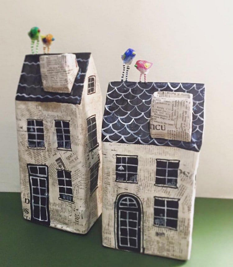 paper mache house banks