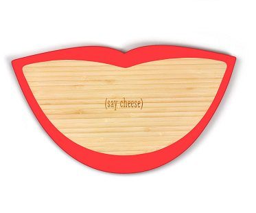 smile-shaped cutting board cheese