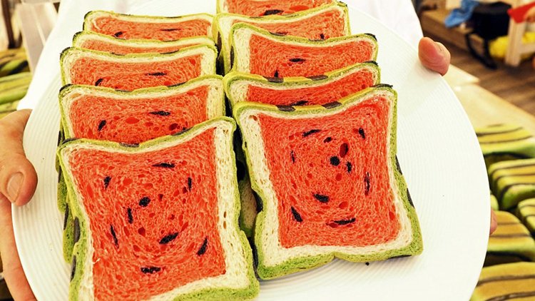 square-watermelon-bread-slices