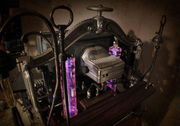 steampunk computer detail