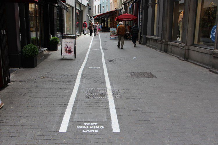 text walking lane