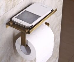 toilet roll holder with shelf