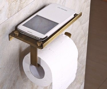 toilet roll holder with shelf