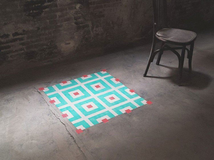 turquoise square pattern