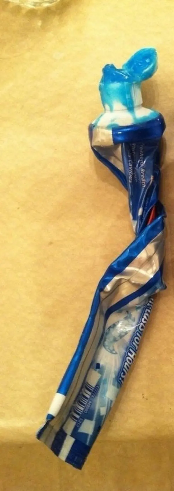 twisted toothpaste tube