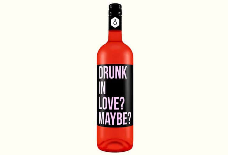 wine label drunk love