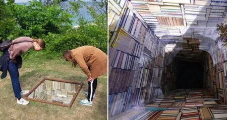 Art Installation Looks Like Bottomless Library