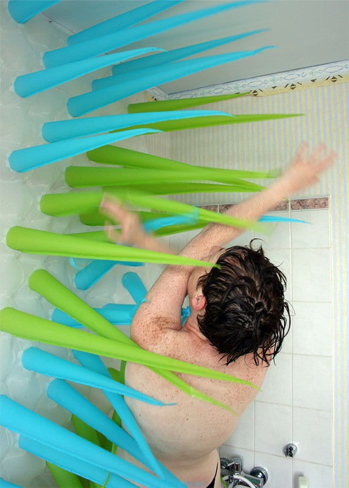 This Spiky Shower Curtain Will Kick You, Images Of Celebrity Shower Curtains
