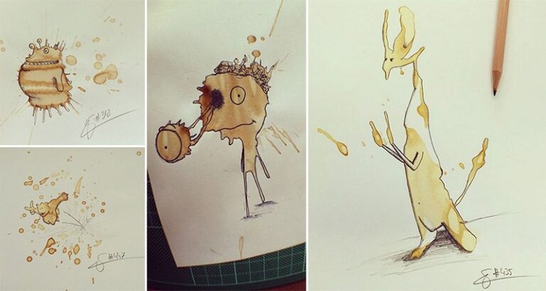 Monsters Made From Coffee Stains