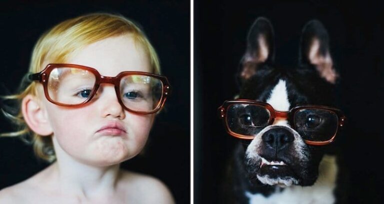 Photographer Takes Pics Of Her Child And Dog In The Same Setting
