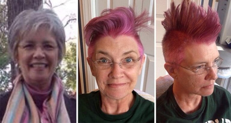 Pink Mohawk Hair Before Chemotherapy