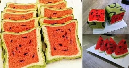 Square Watermelon Bread