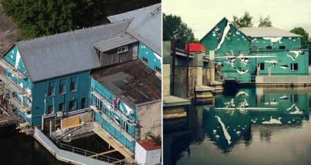 Upside Down Mural That Reflects Right Way Up