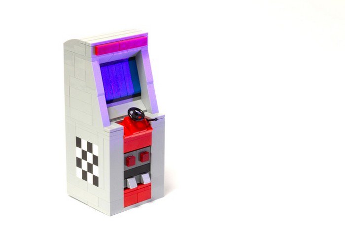 arcade machine racing game lego
