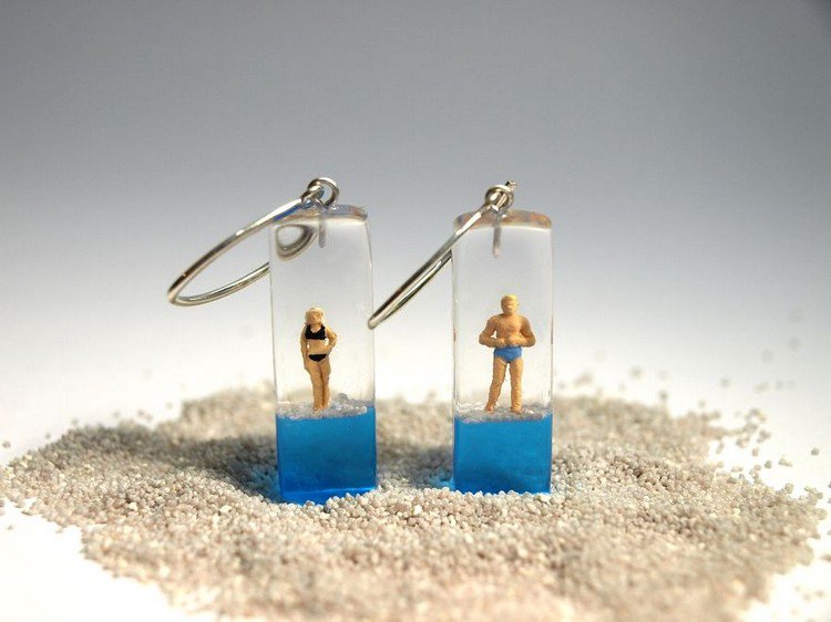 beach couple earrings