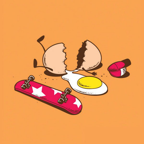 broken egg skateboard