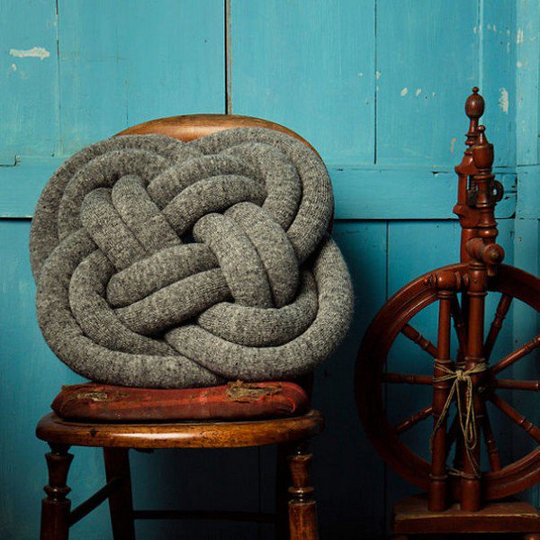 brown knotty pillow