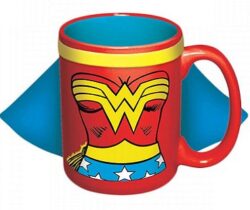 caped wonder woman mug